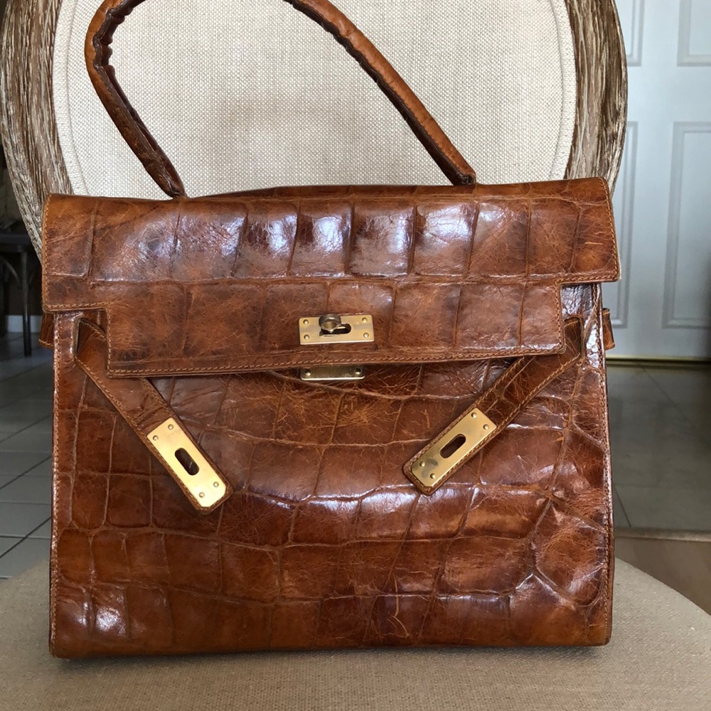 Vintage furla top handle Italian bag